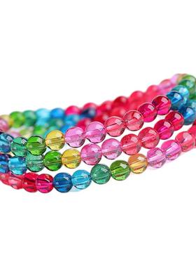 彩虹碧玺圆珠手链多圈