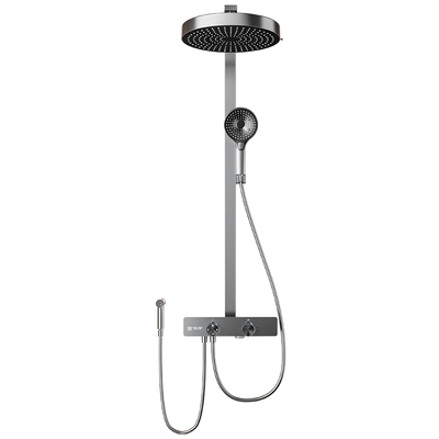 正品淋浴花洒套装枪灰色全铜淋浴器花洒家用恒温增压喷头浴室淋雨