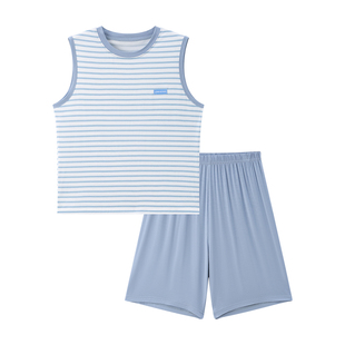 胖宝专属睡衣夏季凉感背心套装男童加肥加大宽松家居服宝宝空调服