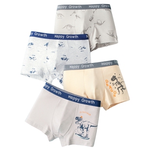 Aa类纯棉男童平角裤卡通儿童内裤中大童男孩四角短裤头青少年裤衩