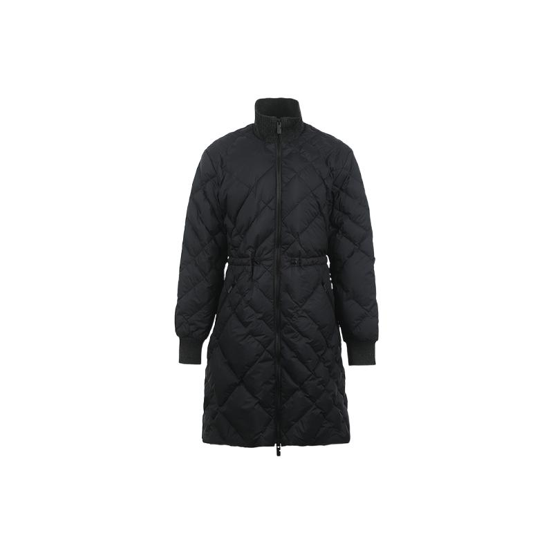 【自营】BURBERRY/博柏利女士菱格针织立领中长款保暖鹅绒羽绒服