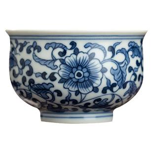 三勤堂主人杯单杯景德镇青花手绘茶具功夫茶品茗杯花卉杯炉式杯