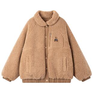 MUCMUKN【布朗小熊】3M新雪丽棉双面穿毛绒外套棉衣女童冬季新款