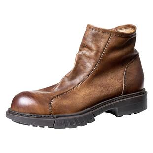 班比帝伦英伦风复古切尔西靴真皮男士马丁靴软皮短靴子头层牛皮鞋