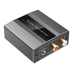 vpfet 3.5AUX转同轴光纤模拟转数字音频转换器红白莲花转spdif光纤同轴音频转换器解码器