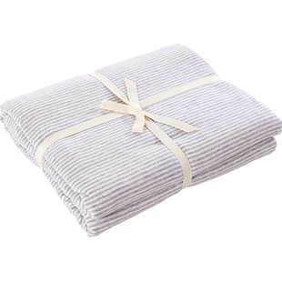 良品针织棉四件套无印全棉简约天竺棉被套1.8米床笠裸睡床上用品