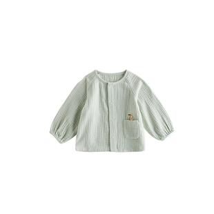 Oak Family早春新品宝宝长袖外套儿童全棉绉布纱棒球服开衫