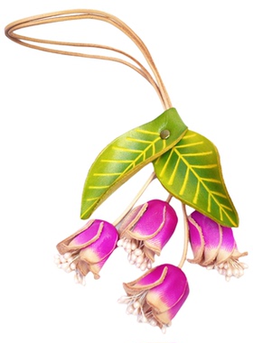 洋芋『紫定幸运』头层牛皮花卉包挂件真皮紫藤花朵风信子车饰礼物