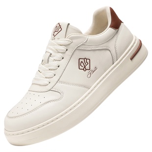 宾度男鞋官方旗舰店2026春季简约轻奢通勤板鞋男士增高时尚小白鞋