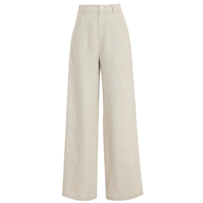 夏莫卡静奢松弛感亚麻阔腿裤