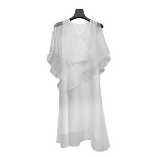 sdeer圣迪奥夏春秋装女装小白裙V领露肩甜美约会连衣裙S223Z12V1