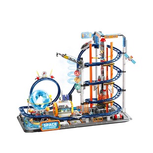 山姆费米盒子星轨飞梭过山车积木益智拼装摆件新年礼物可发光电动