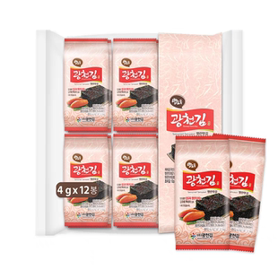 韩国原装进口广川明太鱼籽味海苔即食儿童寿司包饭烤紫菜脆片48g