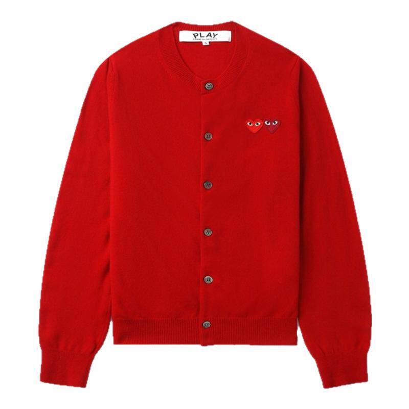 IT CDG PLAY COMME des GARCONS川久保玲情侣款圆领羊毛针织开衫