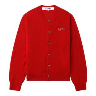 IT CDG PLAY COMME des GARCONS川久保玲情侣款圆领羊毛针织开衫