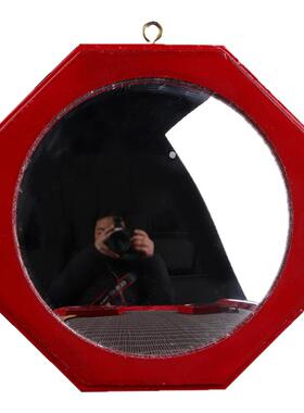 寅亥堂桃木吉祥物红边八卦凹凸镜