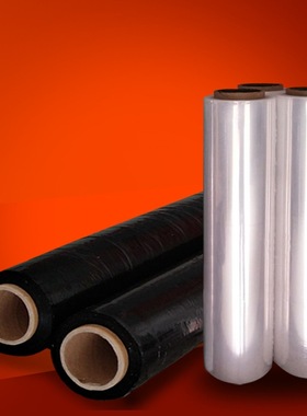 厂货黑色缠绕膜物流打宽托盘塑料包装透明保护膜薄膜包膜50cmPE