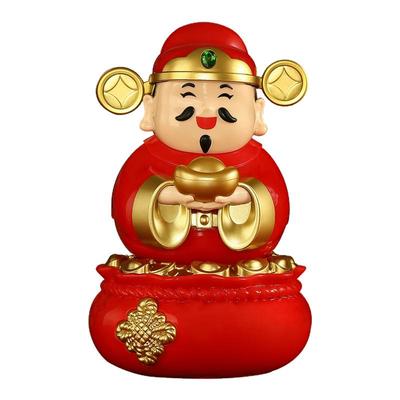 财神摆件财神爷太阳能摇头