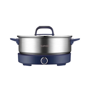 苏泊尔电火锅4升家用分体式304不锈钢电煮锅多功能电炒锅煎烤涮新