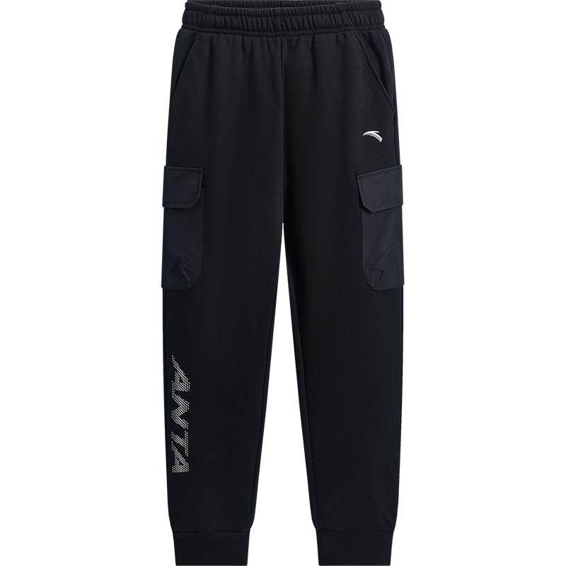 安踏儿童装男童加绒裤子工装裤春秋款2026春季新款休闲卫裤运动裤