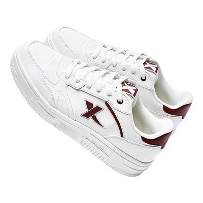 特步男鞋冬季新款板鞋男官方旗舰店正品休闲小白鞋皮面防水运动鞋