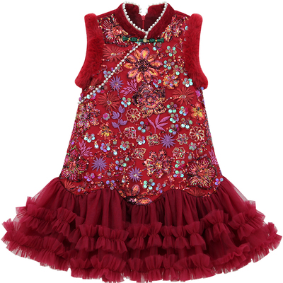 【国风】女宝加绒旗袍连衣裙