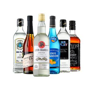 洋酒组合套装调酒基酒威士忌伏特加朗姆酒白兰地金酒蓝橙味力娇酒