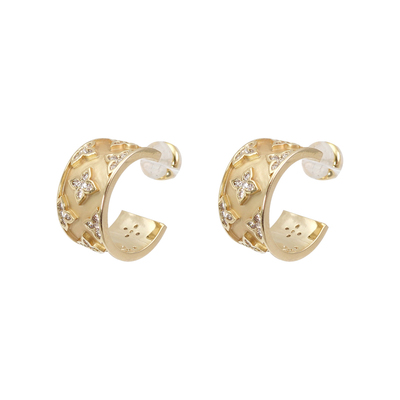 DSTYLE设计感四叶草花朵宽面耳饰