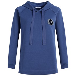 大码卫衣女装秋冬季新款洋气妈妈连帽长袖t恤百搭中长款上衣外套