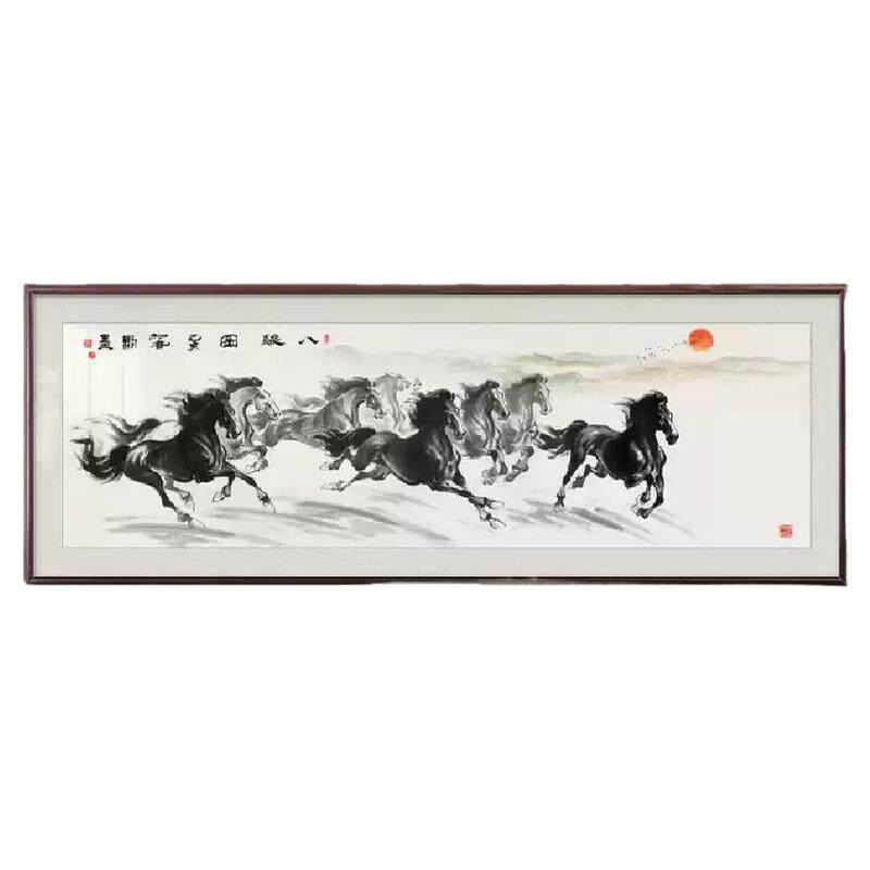 马到成功客厅装饰画新中式国画