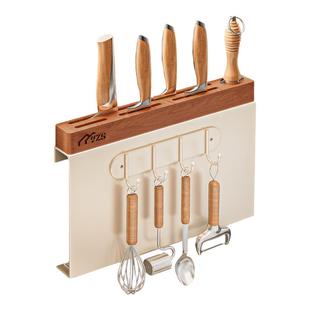 厨房刀架置物架放菜刀具筷子筒壁挂式刀座收纳架原木风中古风家用