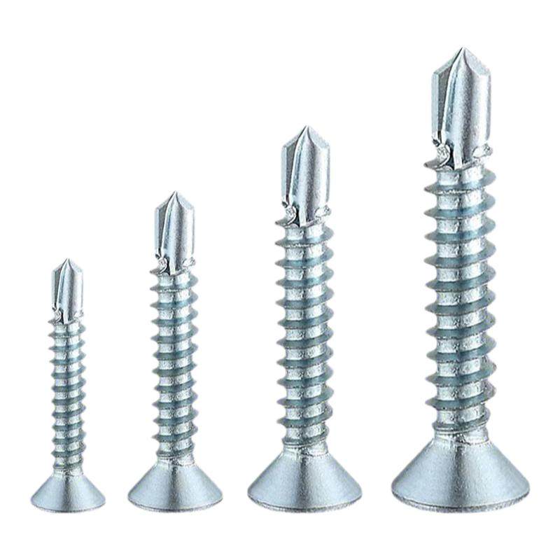 散装沉头钻尾螺丝钉镀锌十字平头燕尾钉自攻自钻打彩钢瓦铁皮M4.2