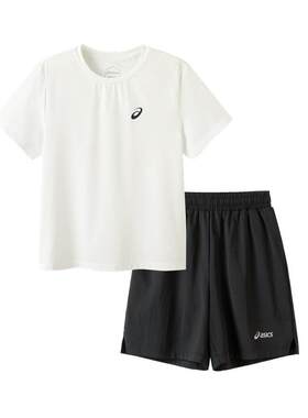 亚瑟士女童夏季速干跑步运动套装
