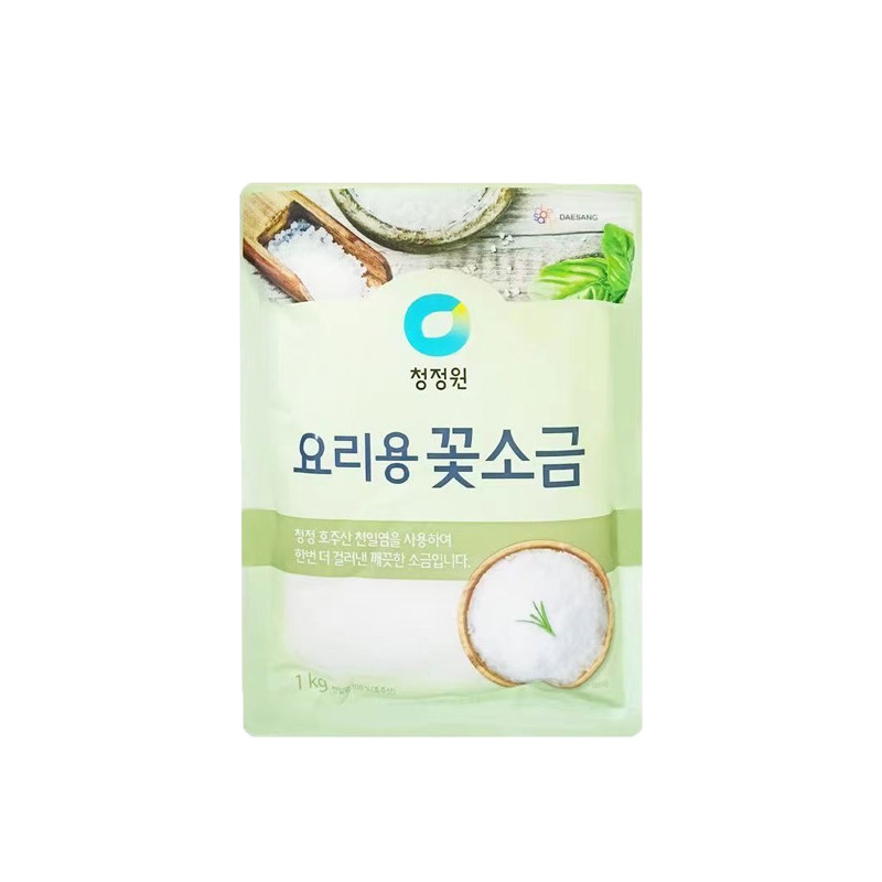 整箱包邮清净园韩国进口料理用花盐整箱批发食用盐细粒韩国盐商用