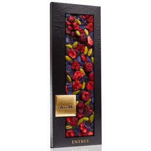 匈牙利进口Chocome樱桃紫罗兰黑巧克力110g排块礼盒情人节送礼物