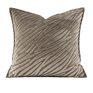 柏洛斯Tree Grain「树纹」现代轻奢深咖色高端抱枕高级感客厅定制