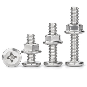 304不锈钢倒边平头十字螺丝螺母大全套装法兰家具五金M3M4M5M6M8