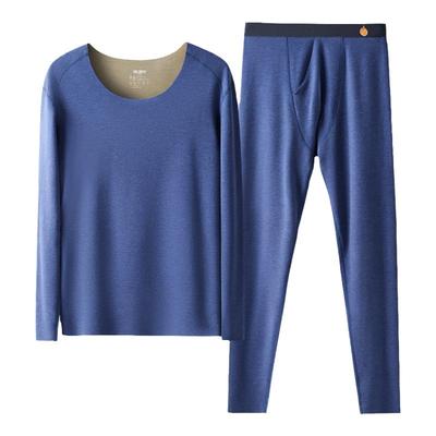 羊毛蚕丝德绒无痕保暖内衣男套装