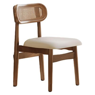 餐椅2025新款藤编靠背实木餐桌椅家用简约现代餐厅吃饭岛台椅子