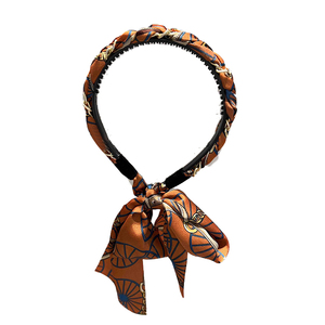 复古编发发箍女2024新款飘带发带绑发丝巾头箍一体系夏季发卡头饰