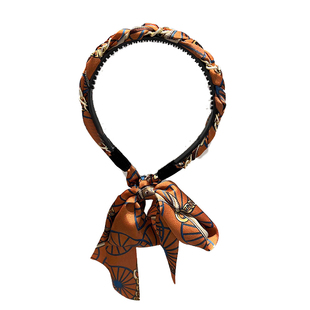 复古编发发箍女2025新款飘带发带绑发丝巾头箍一体系夏季发卡头饰