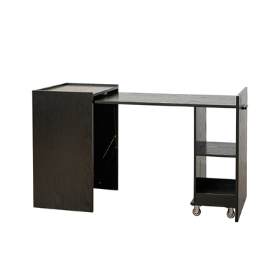 榆柳轩实木折叠桌书柜一体小户型