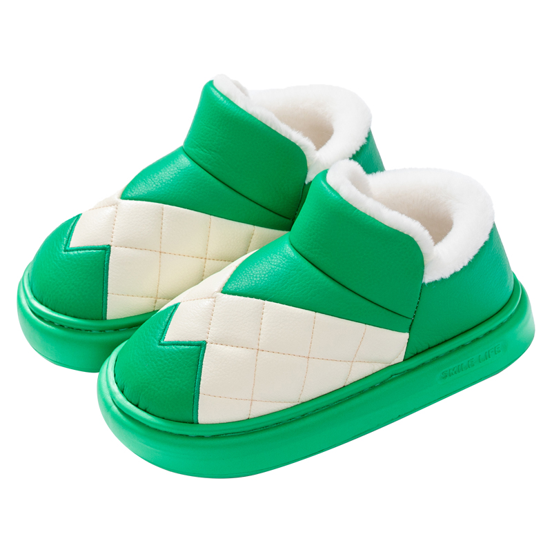 包跟棉拖鞋女士2025新款秋冬季加绒加厚情侣时尚厚底防水居家棉鞋