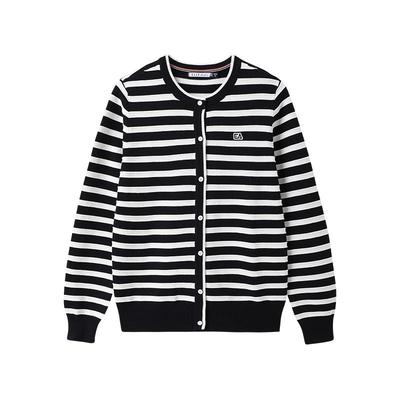 ELLEActive包芯纱条纹针织开衫