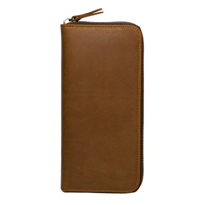 后步真皮男士复古大容量钱包长款