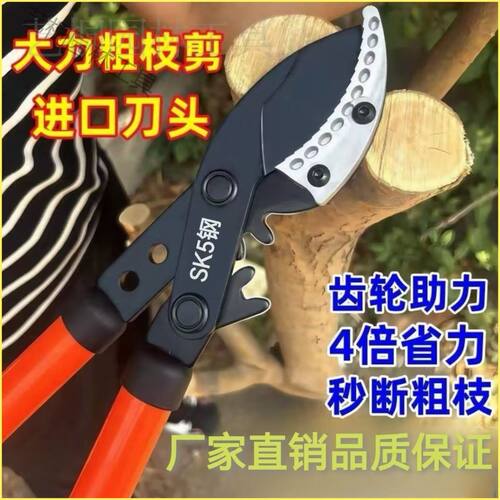 进口SK5钢材粗枝剪高枝剪大力剪园林强力伸缩手动树枝剪刀大剪刀