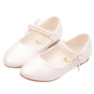 儿童晚礼服公主皮鞋花童女童演出小童鞋主持人搭配纱裙学生小白鞋