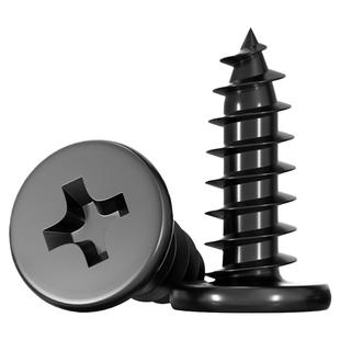 CA 黑色304不锈钢 扁平头十字自攻螺丝 大薄头子平头尖尾沉头螺钉