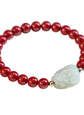 高档天然朱砂貔貅手链女本命年男士手串夏送亲友生日礼物精致饰品