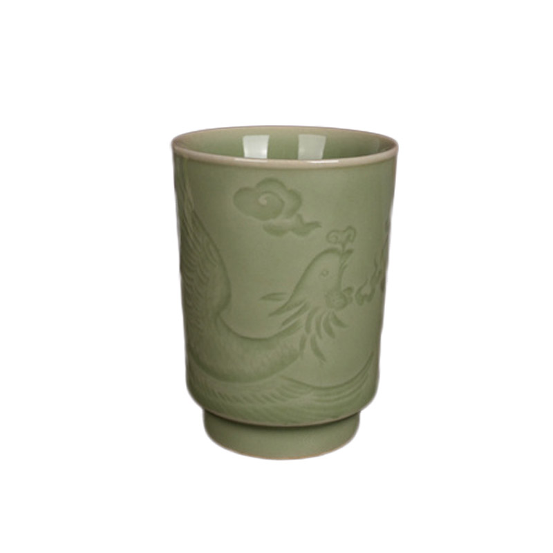 精品青瓷龙凤杯主人单杯